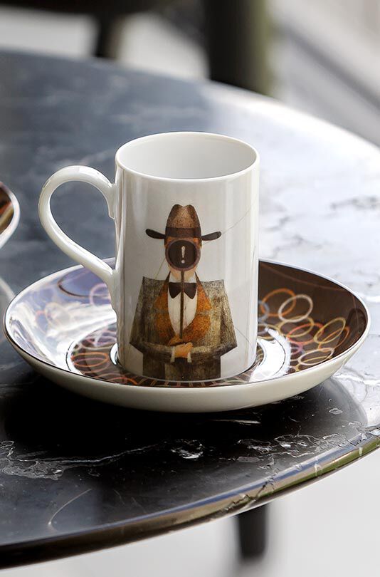 Conjunto 4 Ch&aacute;venas Caf&eacute; com Pires image number null