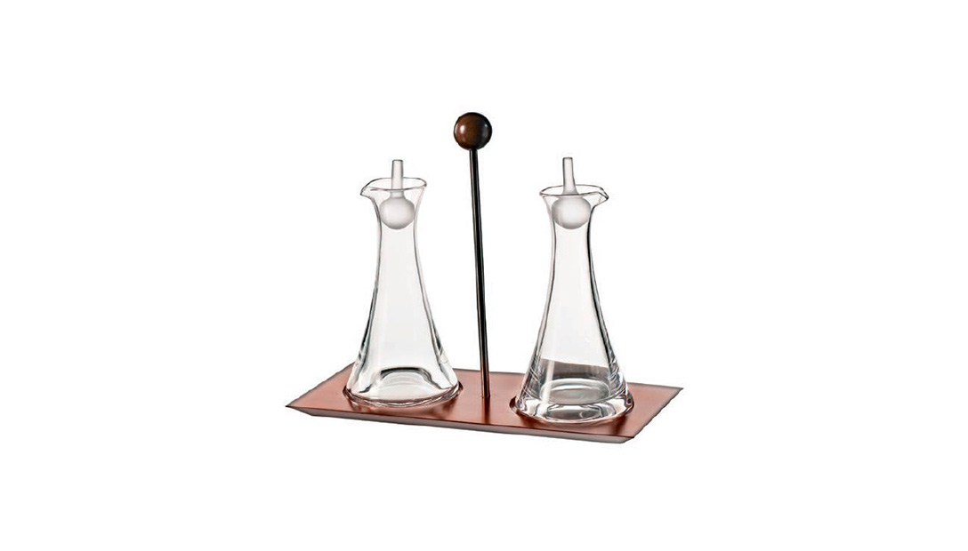 Oil & Vinegar Set with Wood Base image number null