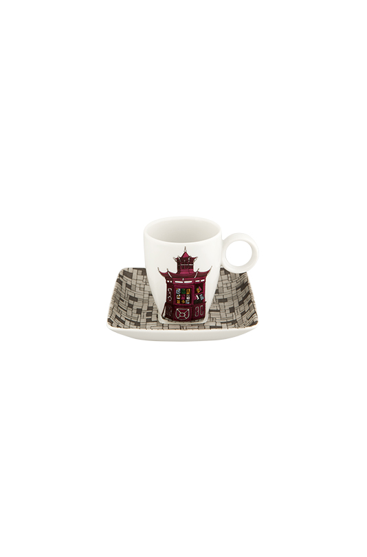 Conjunto 4 Ch&aacute;venas Caf&eacute; com Pires image number null