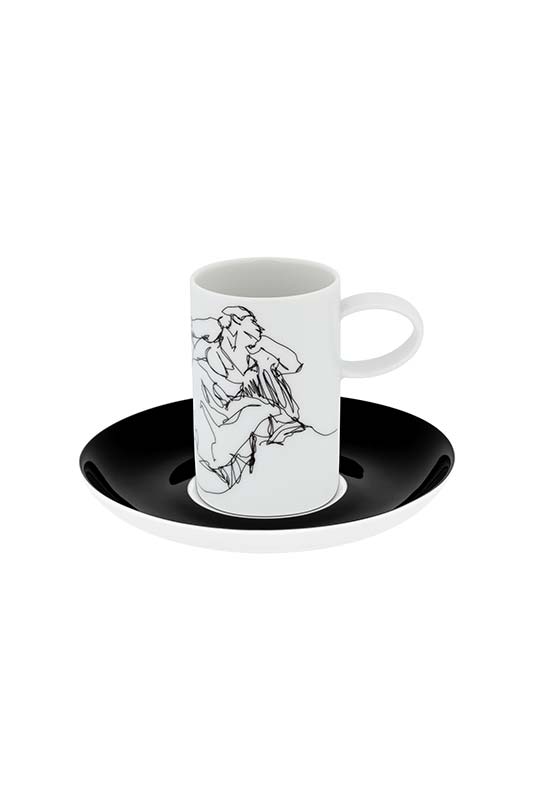 Conjunto 4 Ch&aacute;venas Caf&eacute; com Pires image number null