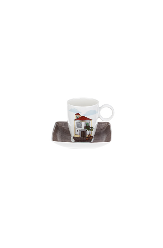 Conjunto 4 Ch&aacute;venas Caf&eacute; com Pires image number null