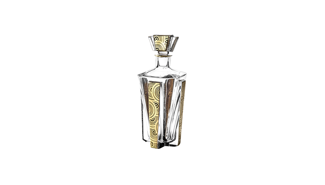 Case with Whisky Decanter with Gold image number null