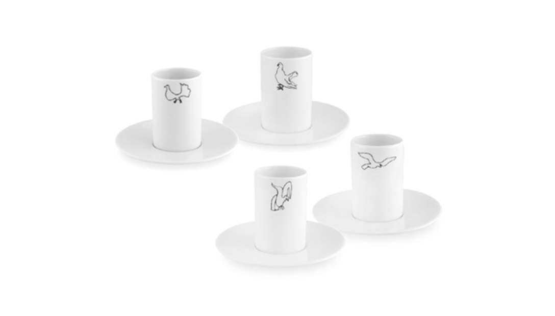 Conjunto 4 Ch&aacute;venas Caf&eacute; com Pires image number null