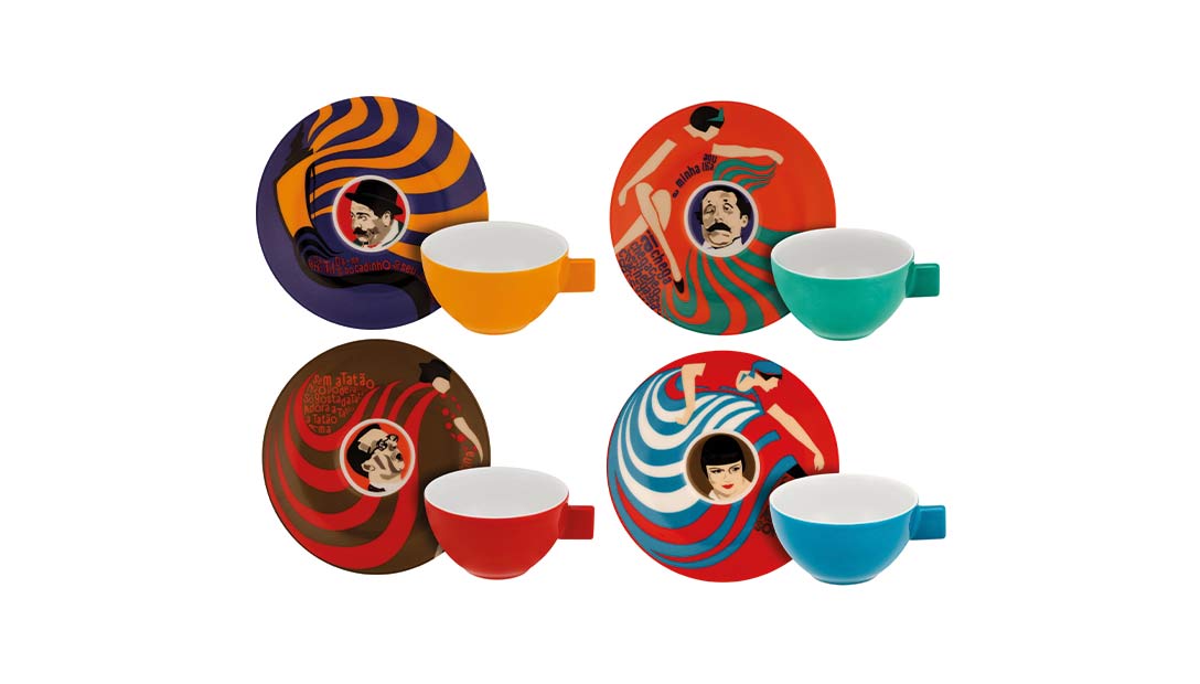 Conjunto 4 Ch&aacute;venas Caf&eacute; com Pires image number null