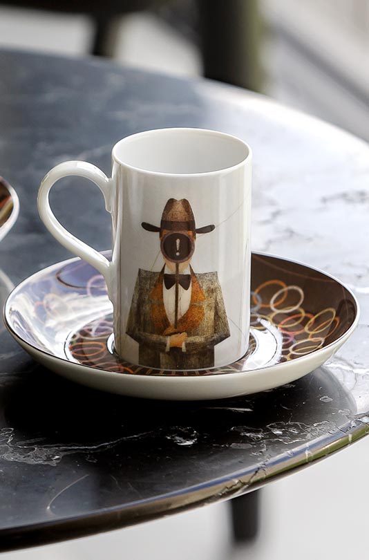 Conjunto 4 Ch&aacute;venas Caf&eacute; com Pires image number null