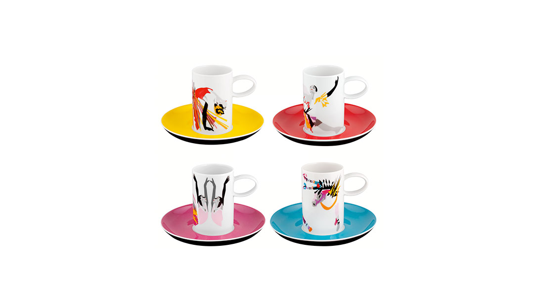 Conjunto 4 Ch&aacute;venas Caf&eacute; com Pires image number null
