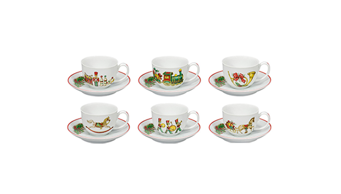 Conjunto 6 Ch&aacute;venas Caf&eacute; com Pires image number null