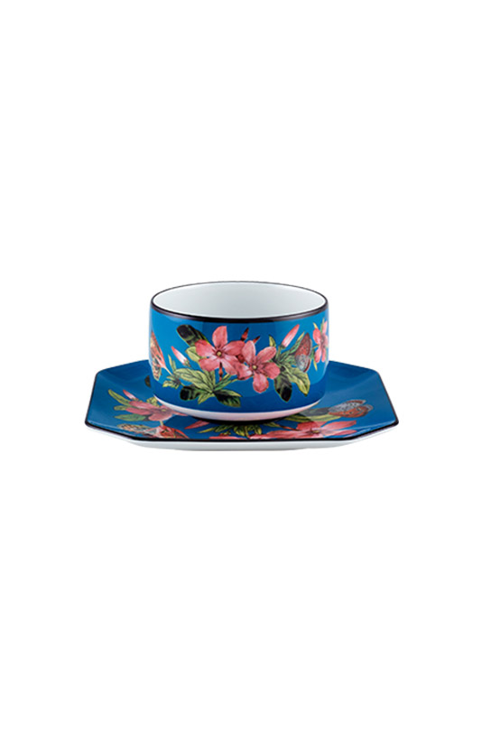 Set 4 Tea Cups with Saucers image number null