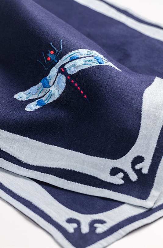 Napkin Ice Blue/Dark Navy image number null