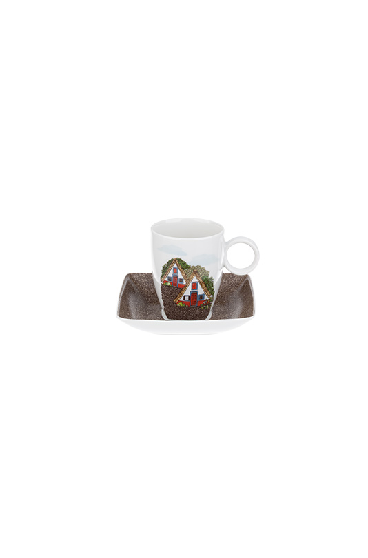 Conjunto 4 Ch&aacute;venas Caf&eacute; com Pires image number null