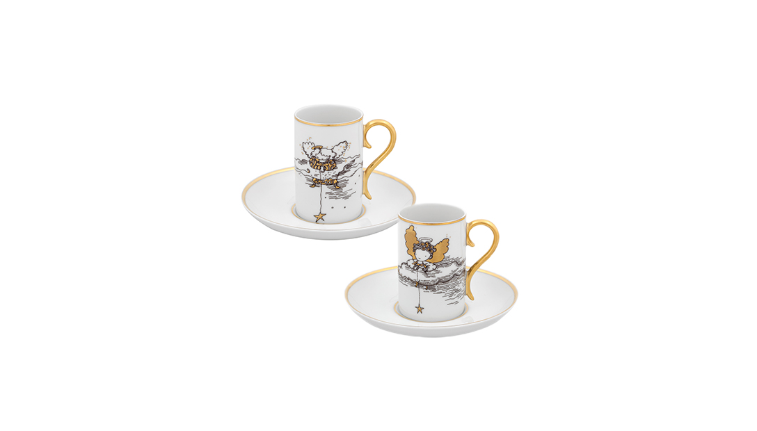 Conjunto 2 Ch&aacute;venas Caf&eacute; com Pires image number null