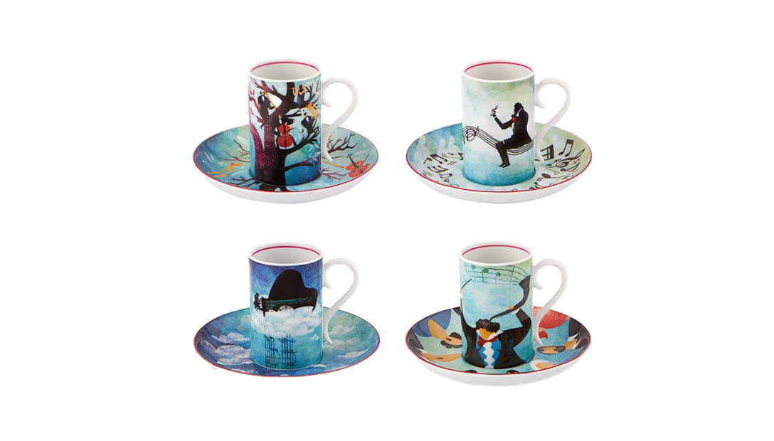 Conjunto 4 Tazas Caf&eacute; con Platillo image number null