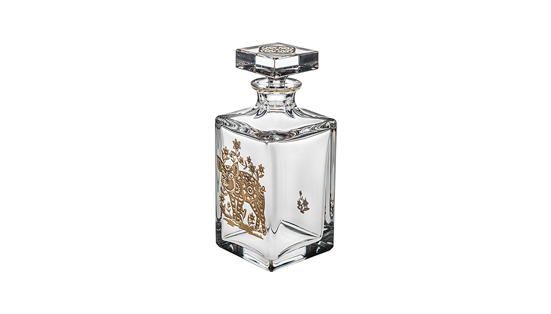 Whisky Decanter with Gold Pig image number null